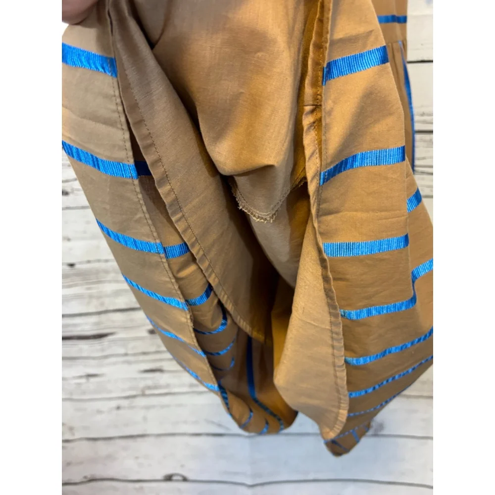 English Factory Tan and Blue Striped Midi Dress - Picture 6 of 9